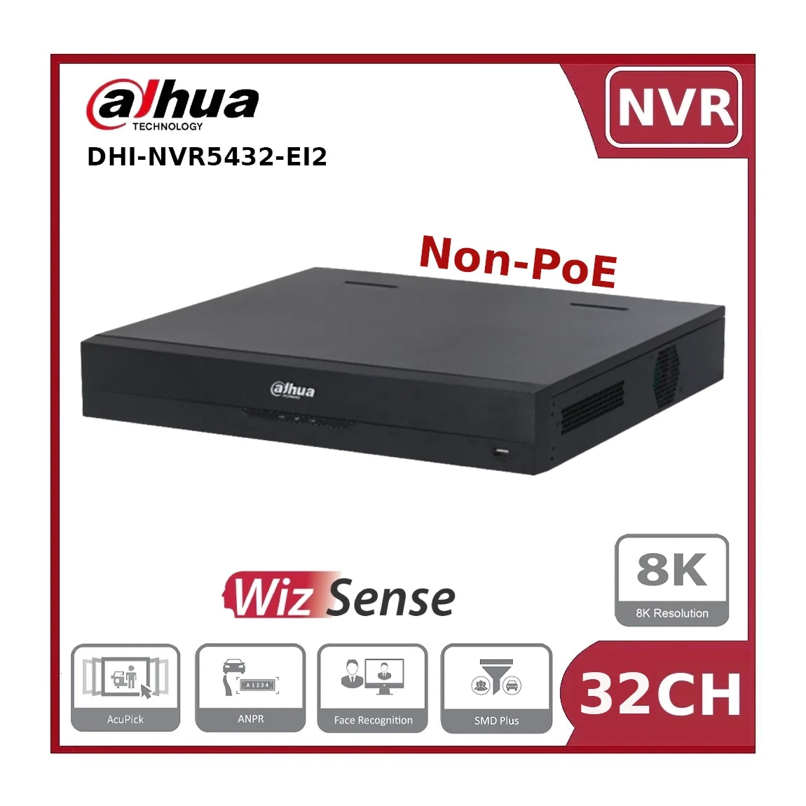 dahua dhi nvr5432 ei2 32 channel wizsense ai nvr (non poe) 4 hdd, 8k hdmi, 32mp, 448mbps bandwidth nr dahua dhi nvr5432 ei2 32 channel wizsense ai nvr (non poe) 4 hdd, 8k hdmi, 32mp, 448mbps bandwidth nr