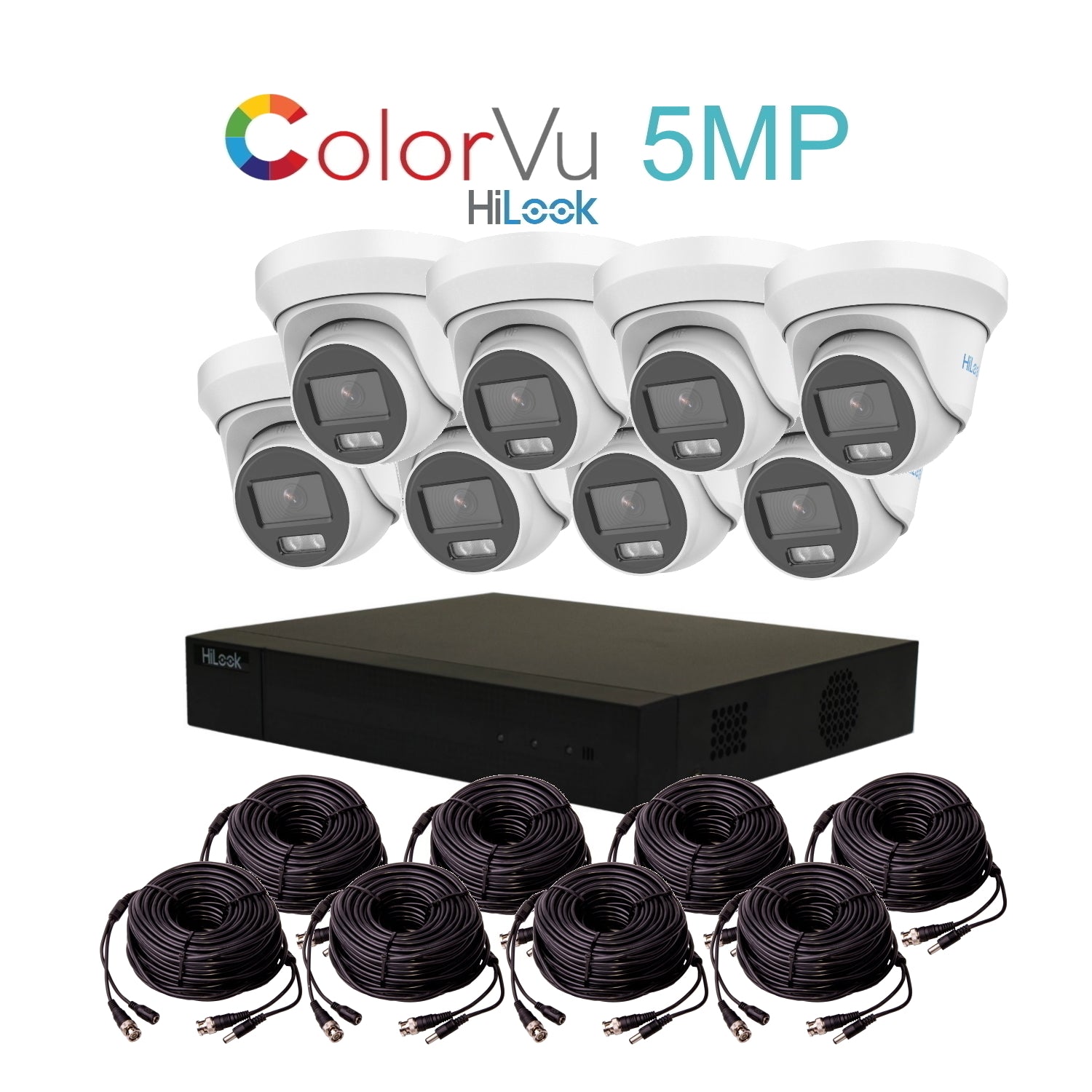 5mp hilook colorvu tvi cctv kit with 8 cameras, 4tb hdd & ready made cables 5mp hilook colorvu tvi cctv kit with 8 cameras, 4tb hdd & ready made cables