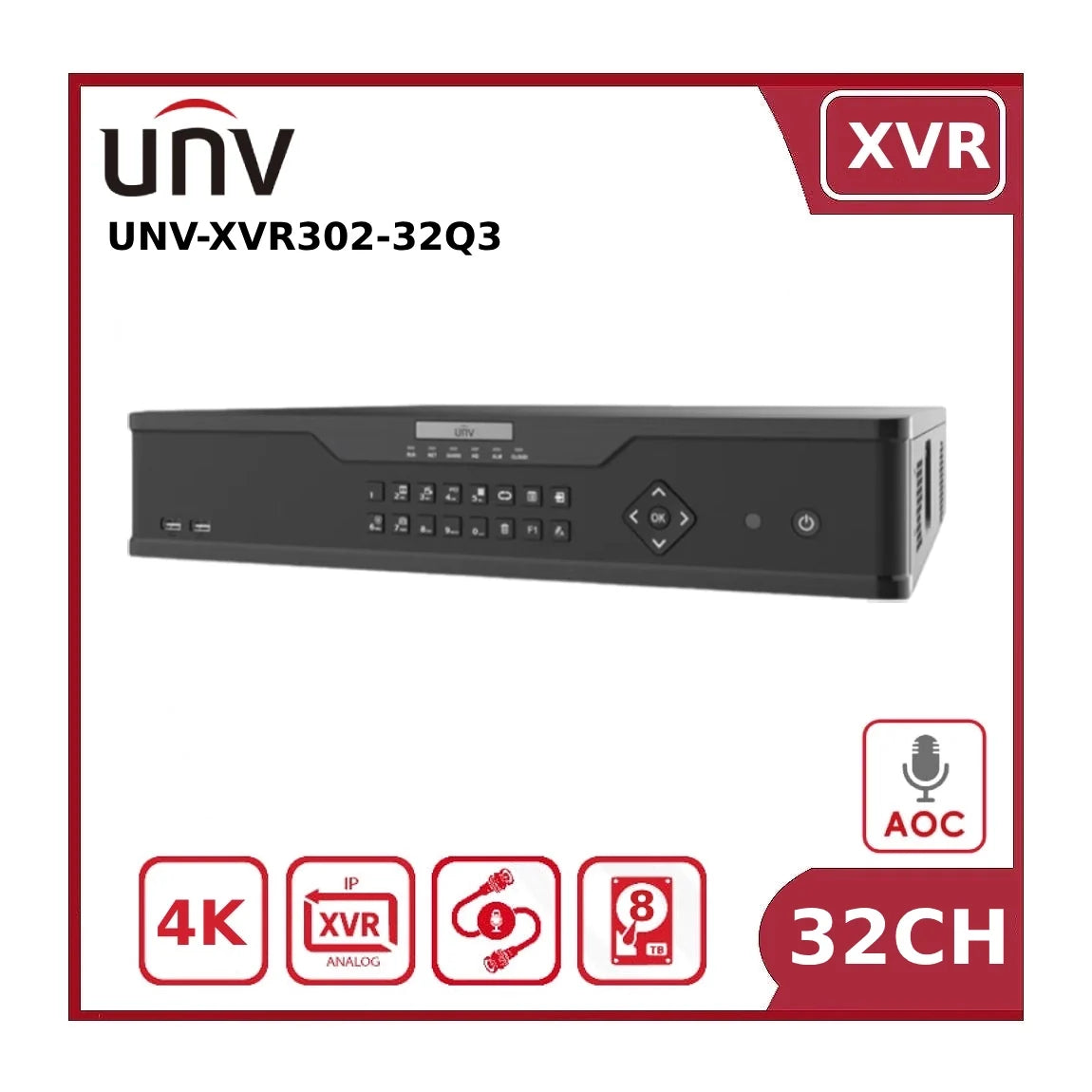 uniview 8mp unv xvr302 32q3 32 channel dvr upto 4k aoc hybrid xvr nr uniview 8mp unv xvr302 32q3 32 channel dvr upto 4k aoc hybrid xvr nr