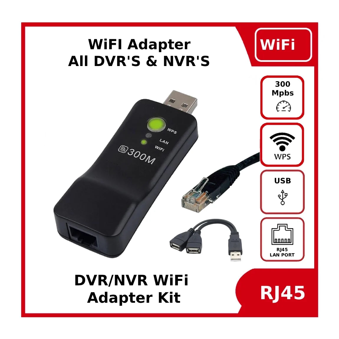 dvr nvr wifi adapter kit wi fi bridge adapter with usb splitter lead and patch lead bundle works with all dvr and nvr dvr nvr wifi adapter kit wi fi bridge adapter with usb splitter lead and patch lead bundle works with all dvr and nvr