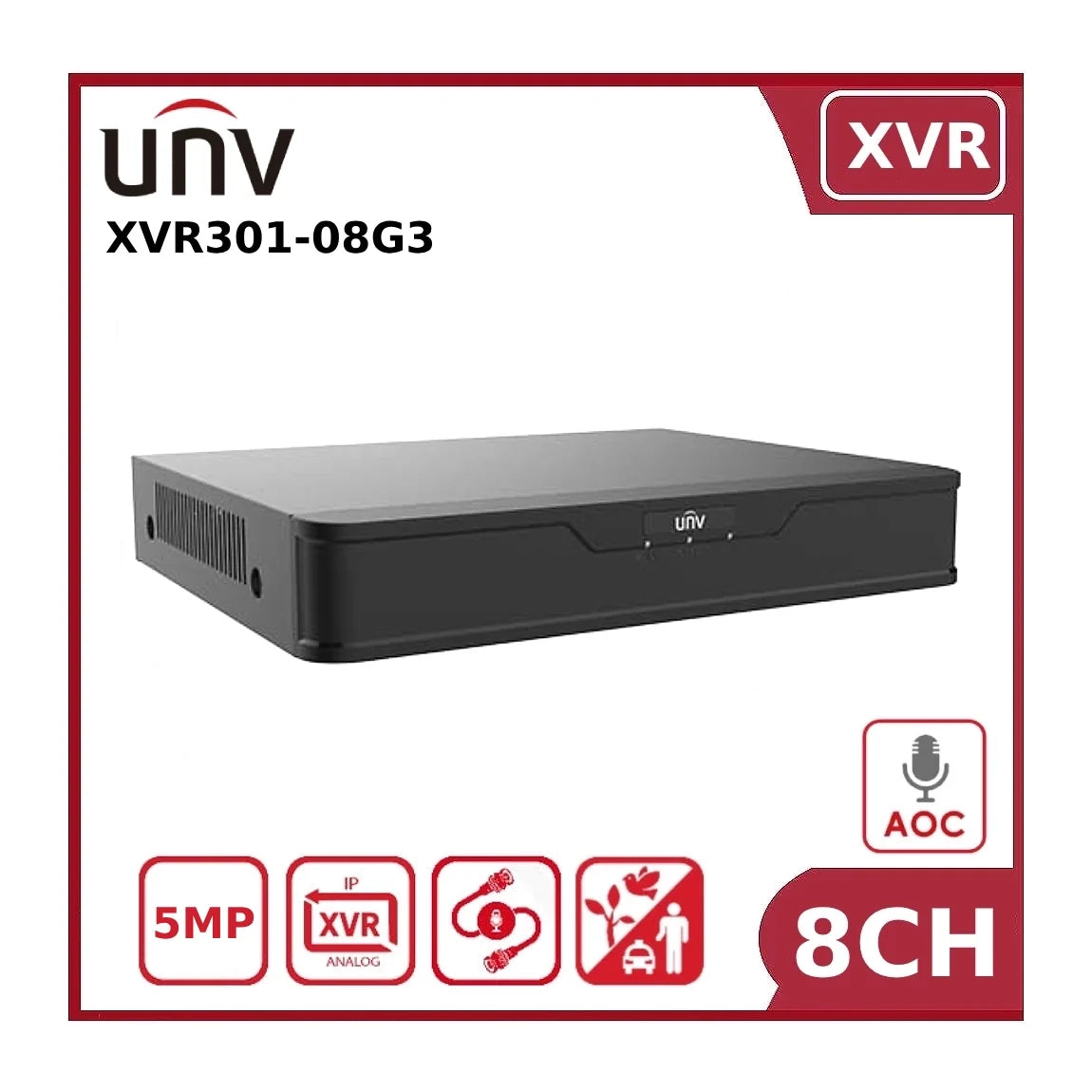 uniview xvr301 08g3 8 channel 5mp hybrid xvr with motion detection, 1 hdd and aoc "eol" uniview xvr301 08g3 8 channel 5mp hybrid xvr with motion detection, 1 hdd and aoc "eol"