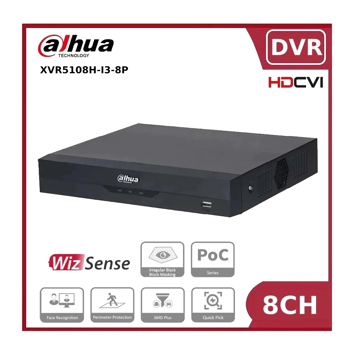 8 channels dahua xvr5108h i3 8p wizsense 5mp poc penta brid 1hdd dvr 8 channels dahua xvr5108h i3 8p wizsense 5mp poc penta brid 1hdd dvr