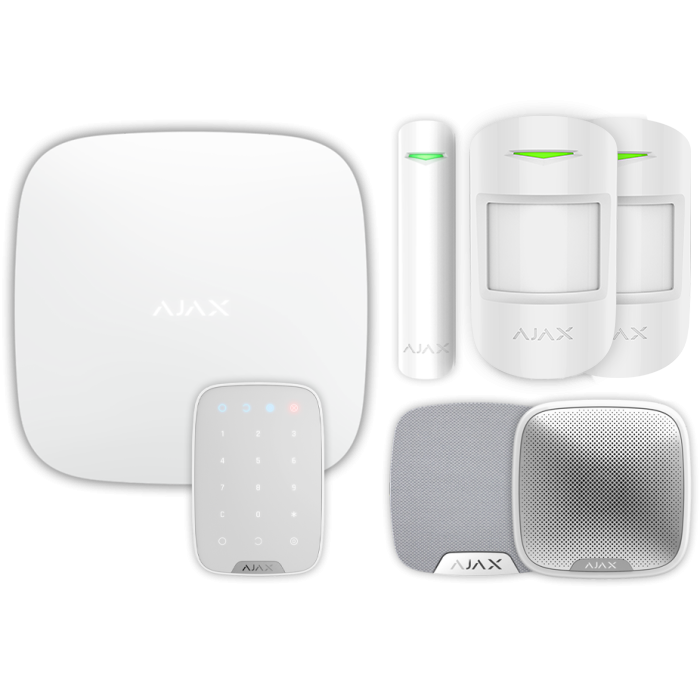 ajax 35657 doubledeck hub2 wireless (standard pir) starter kit 3 white ajax 35657 doubledeck hub2 wireless (standard pir) starter kit 3 white