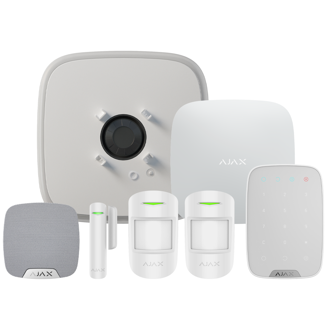 ajax 35657 doubledeck hub2 wireless (standard pir) starter kit 3 white ajax 35657 doubledeck hub2 wireless (standard pir) starter kit 3 white
