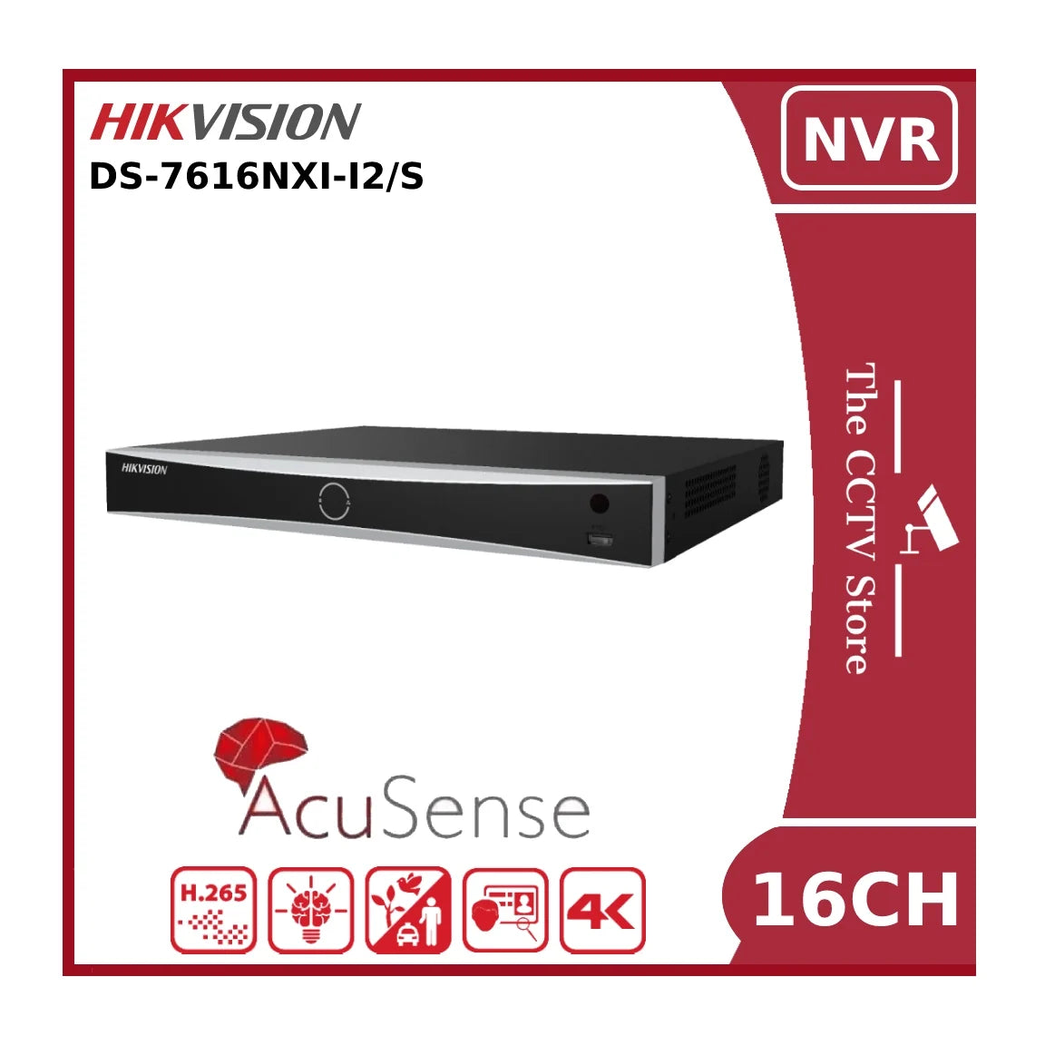 hikvision ds 7616nxi i2/s 12mp acusense non poe 16 channel nvr with 2hdd bays hikvision ds 7616nxi i2/s 12mp acusense non poe 16 channel nvr with 2hdd bays