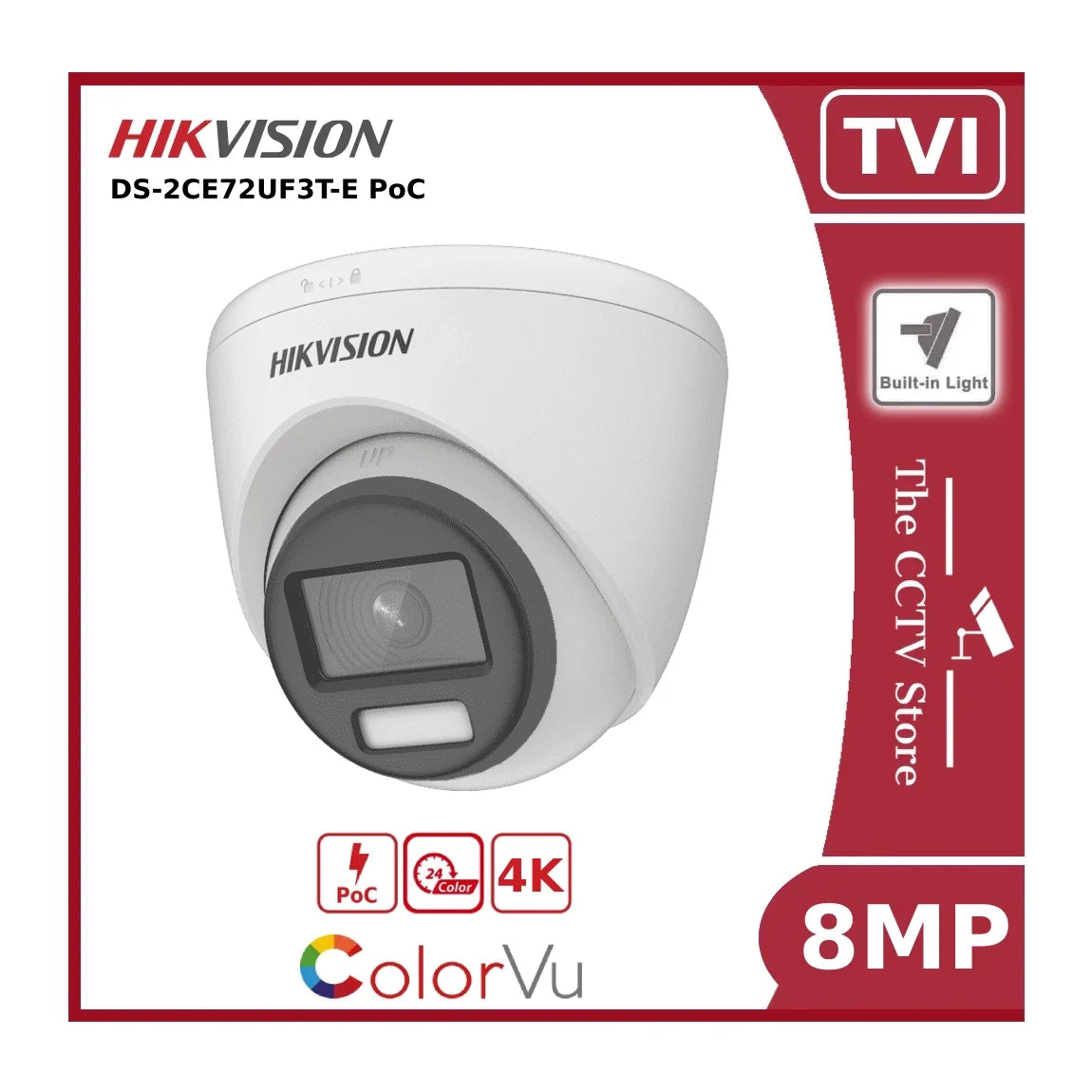 8mp 4k ds 2ce72uf3t e colorvu poc fixed turret camera 40m light tvi white offer 8mp 4k ds 2ce72uf3t e colorvu poc fixed turret camera 40m light tvi white offer