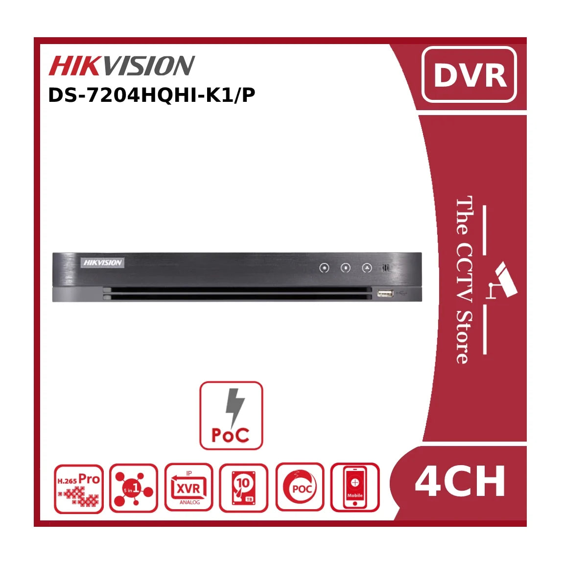 hikvision 4mp ds 7204hqhi k1/p 4 channel turbo hd poc dvr hikvision 4mp ds 7204hqhi k1/p 4 channel turbo hd poc dvr