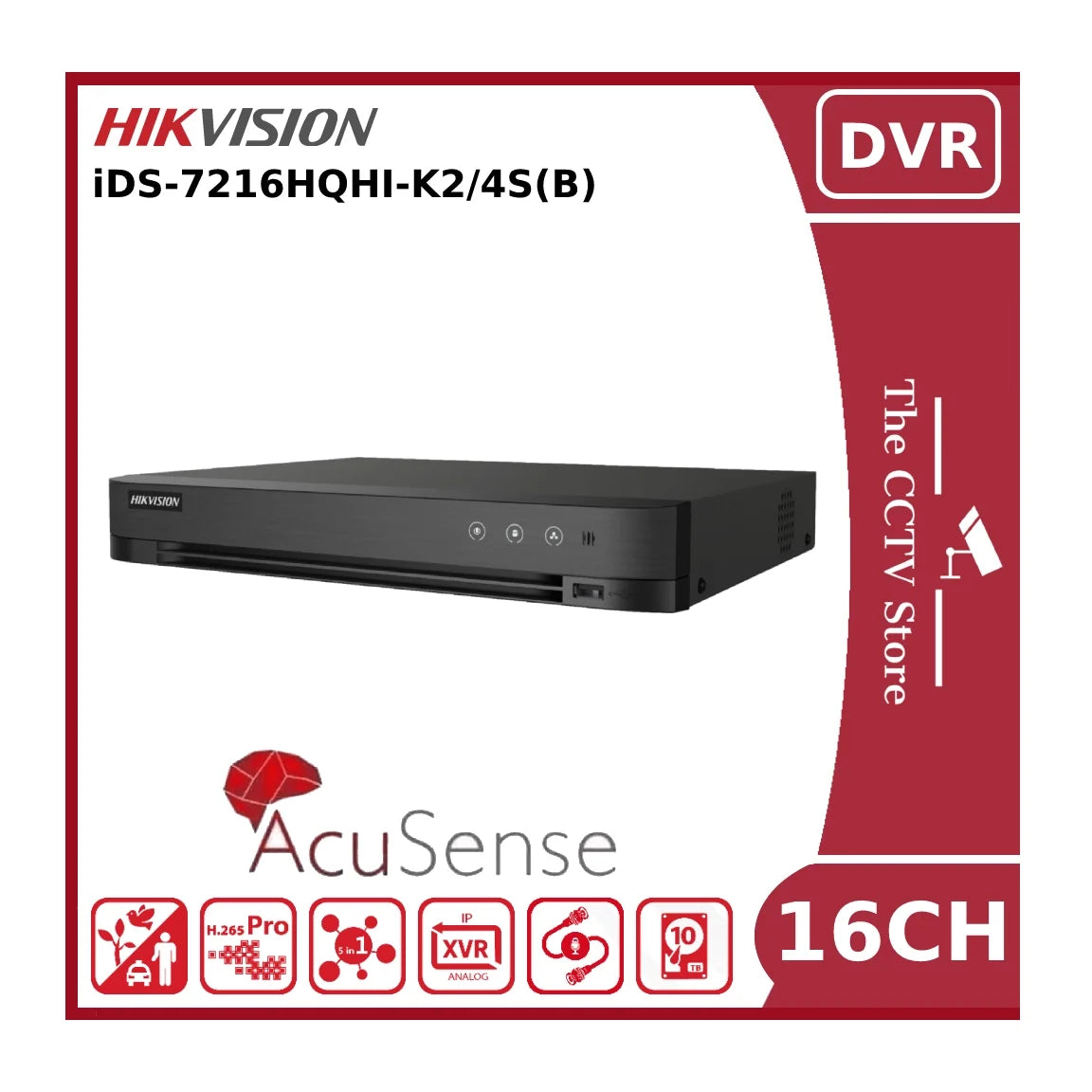 hikvision ids 7216hqhi k2/4s(b) 4mp acusense 16ch hybrid dvr hikvision ids 7216hqhi k2/4s(b) 4mp acusense 16ch hybrid dvr