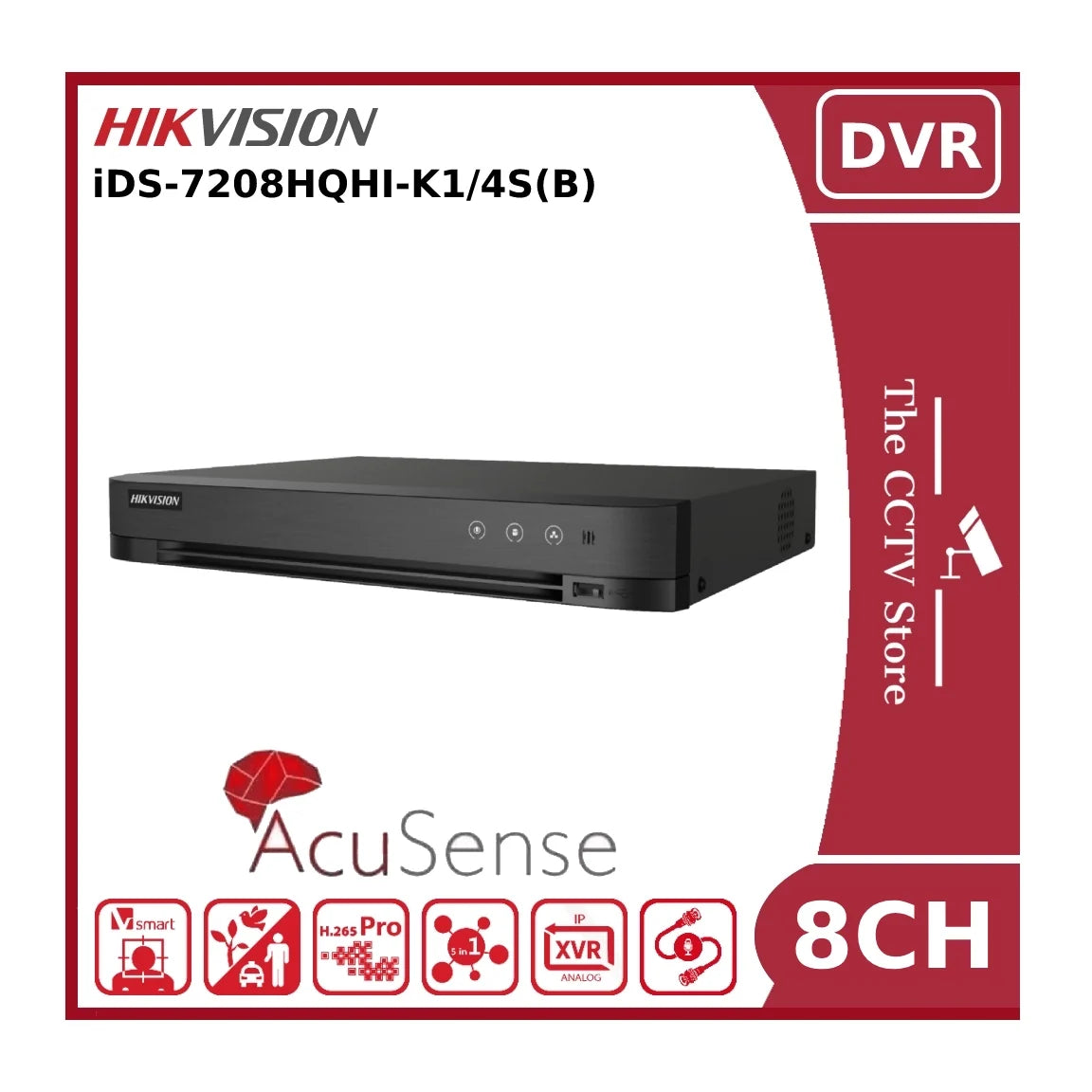 hikvision ids 7208hqhi k1/4s(b) 4mp acusense 8ch hybrid dvr eol hikvision ids 7208hqhi k1/4s(b) 4mp acusense 8ch hybrid dvr eol