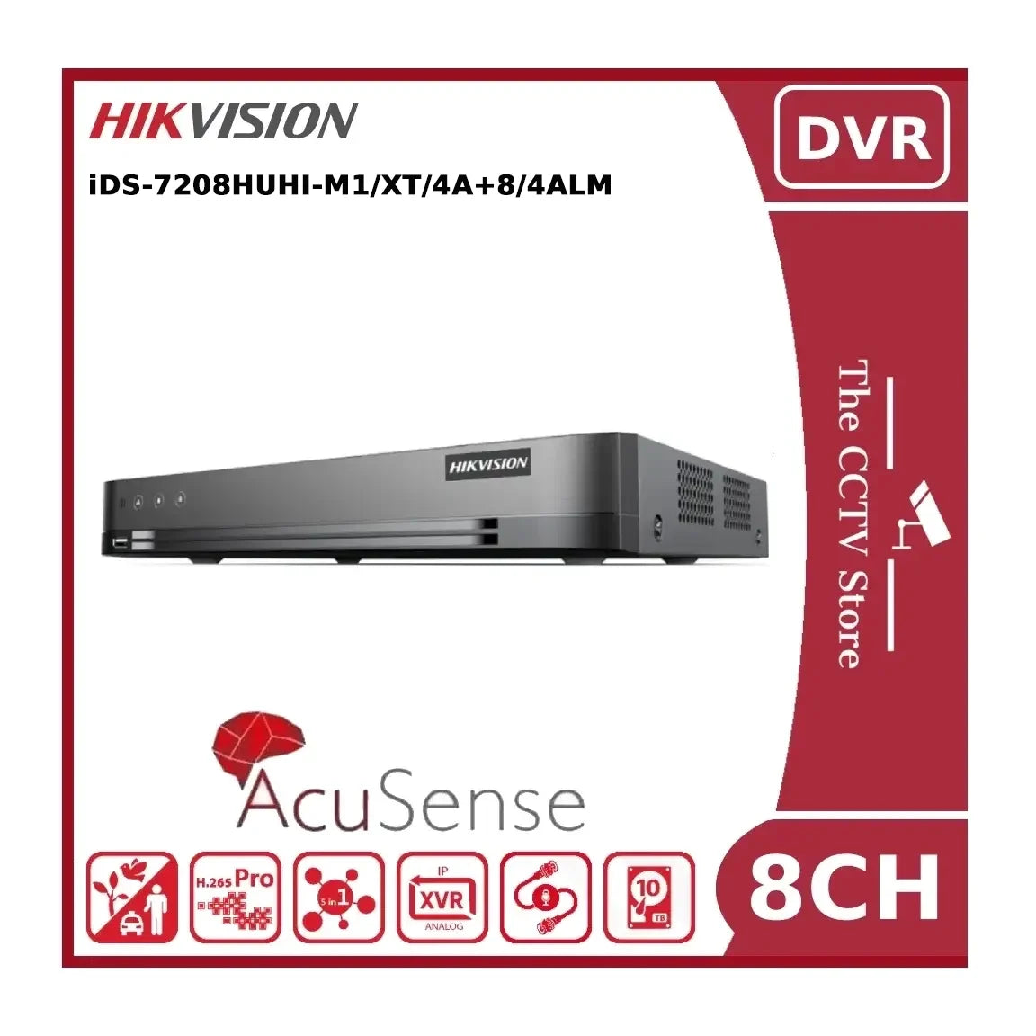 hikvision ids 7208huhi m1/xt/4a+8/4alm 8 channel 8mp acusense dvr with 4 audio inputs & 8 alarm inputs hikvision ids 7208huhi m1/xt/4a+8/4alm 8 channel 8mp acusense dvr with 4 audio inputs & 8 alarm inputs