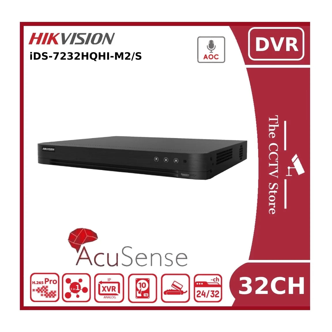 4mp hikvision ids 7232hqhi m2/s 32 channel 1080p 1u h.265 acusense dvr 2 bays 4mp hikvision ids 7232hqhi m2/s 32 channel 1080p 1u h.265 acusense dvr 2 bays