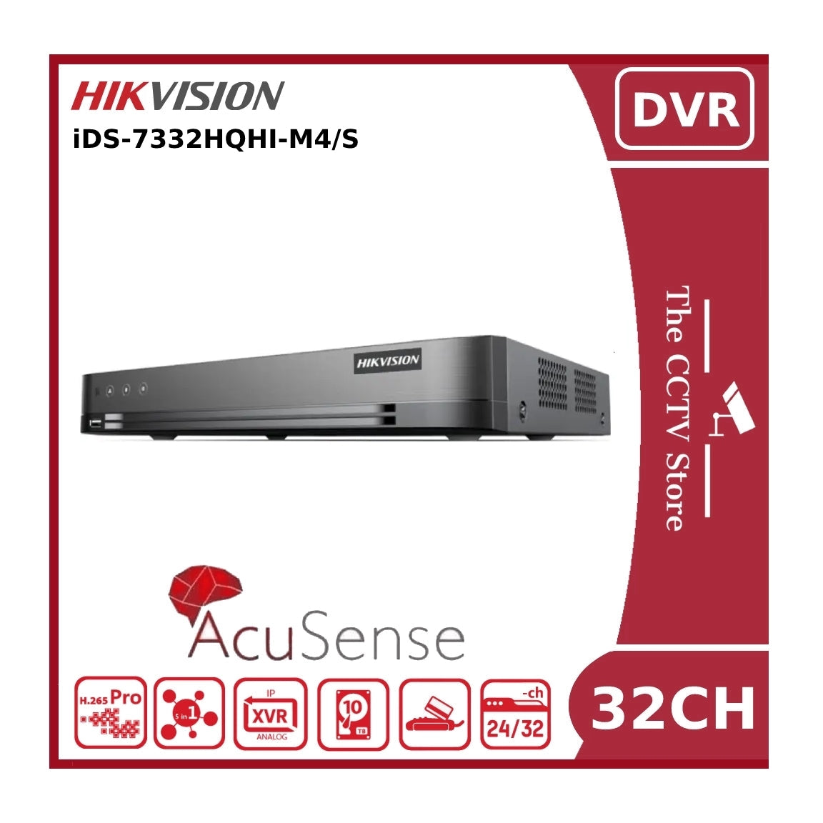 hikvision ids 7332hqhi m4/s acusense 32ch turbo hd dvr with aoc and 4 hdd bays nr hikvision ids 7332hqhi m4/s acusense 32ch turbo hd dvr with aoc and 4 hdd bays nr