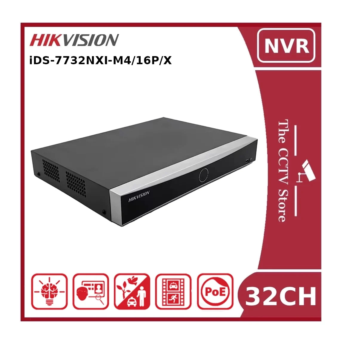 hikvision ids 7732nxi m4/16p/x 32 channel 12mp 4k deep in mind nvr with 16 poe ports & 4 hdd bays nr hikvision ids 7732nxi m4/16p/x 32 channel 12mp 4k deep in mind nvr with 16 poe ports & 4 hdd bays nr