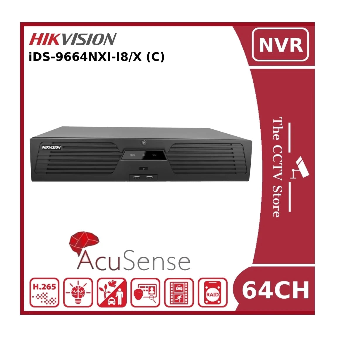 hikvision ids 9664nxi i8/x 64 channel non poe 12mp 4k deepinmind nvr with acusense & 8 hdd bays nr hikvision ids 9664nxi i8/x 64 channel non poe 12mp 4k deepinmind nvr with acusense & 8 hdd bays nr